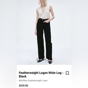 Rag & Bone Featherweight Logan Wide-Leg - Black - size 24